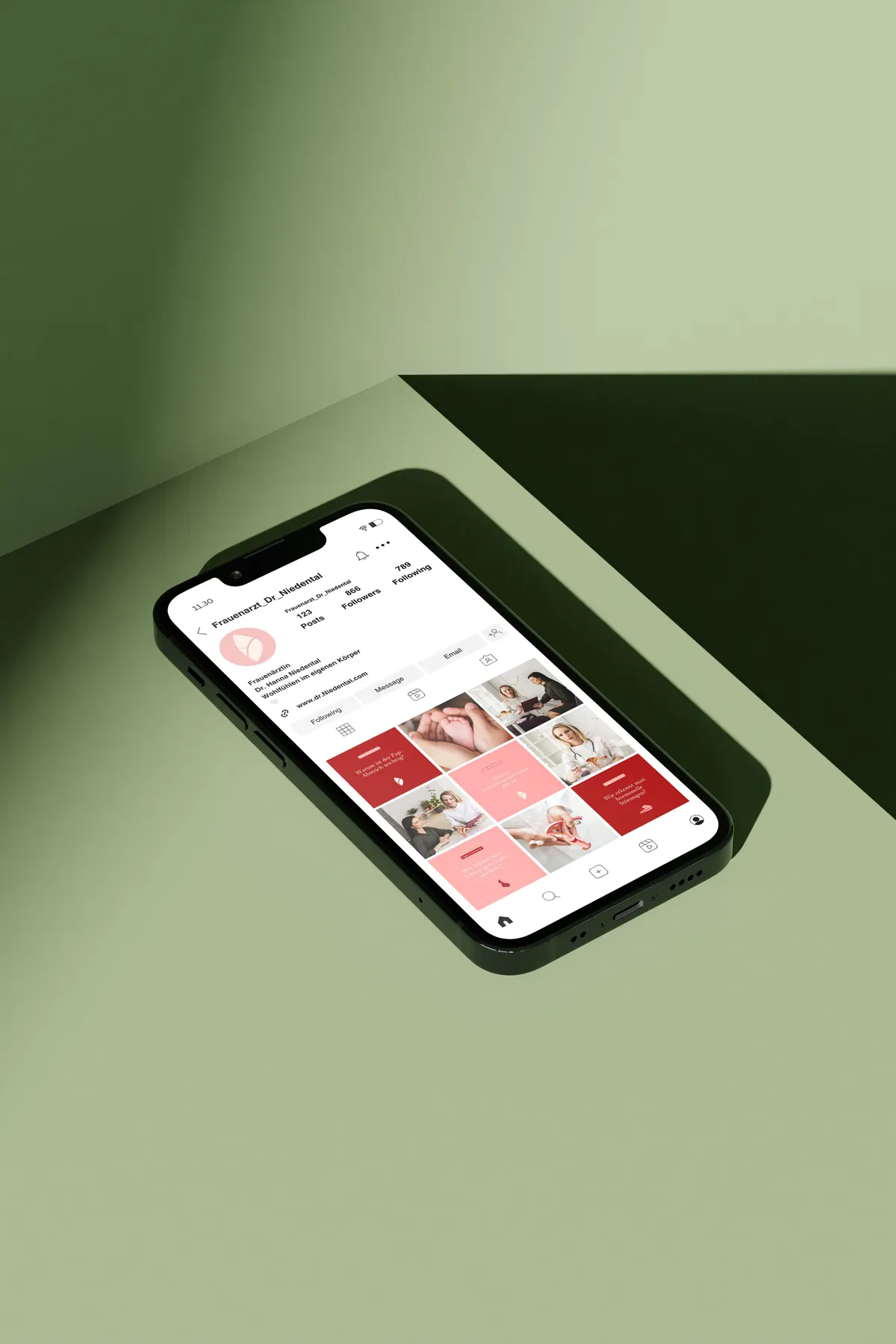 Instagram-Profil auf dem Telefon.
